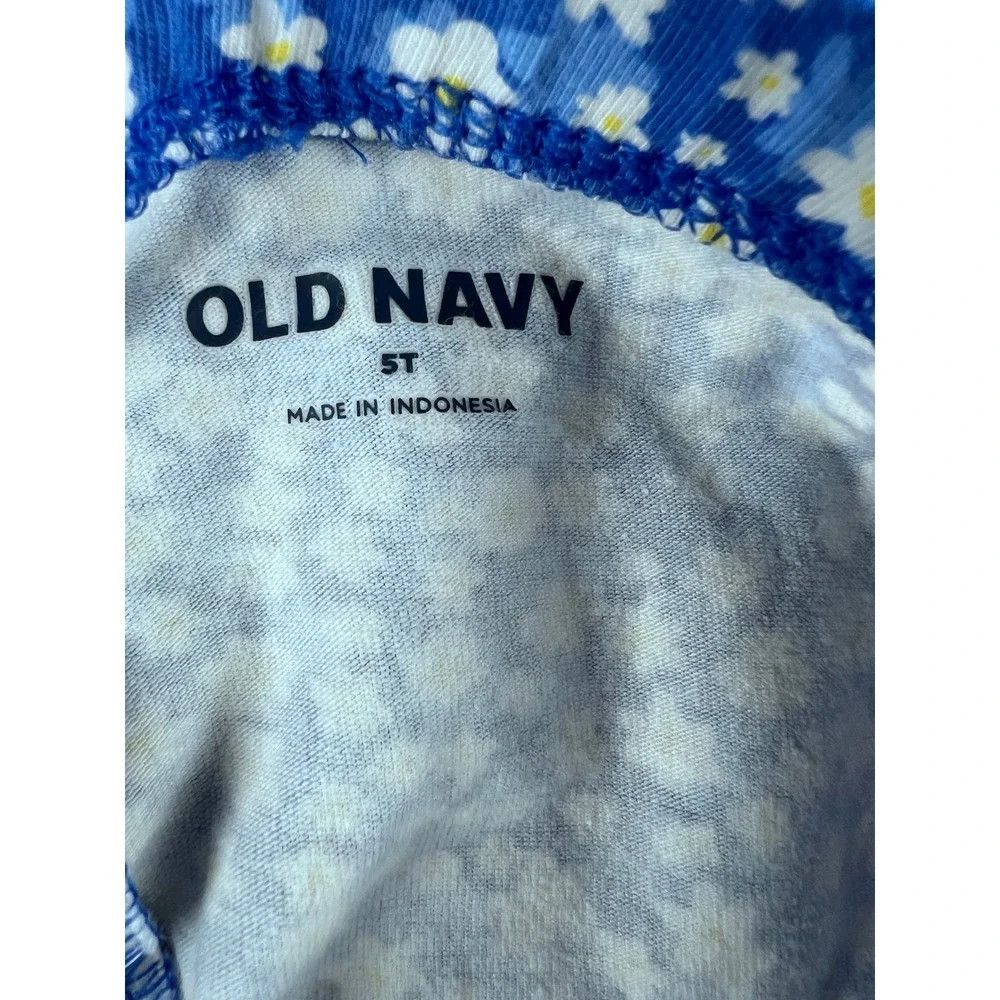 Old Navy Kids Girls Blue Floral Daisy Print Leggings‎ Pants Size 5T